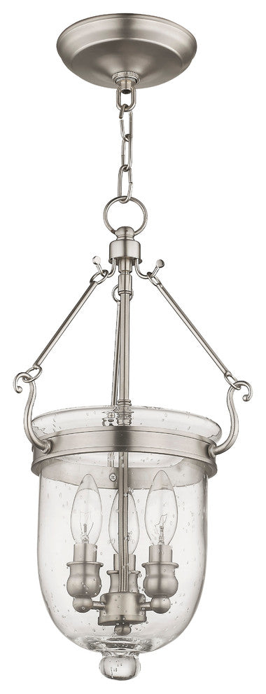 Jefferson Chain-Hang Light, Brushed Nickel
