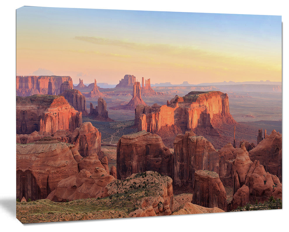 Hunts Mesa Panorama, Landscape Canvas Art Print, 20"x12"