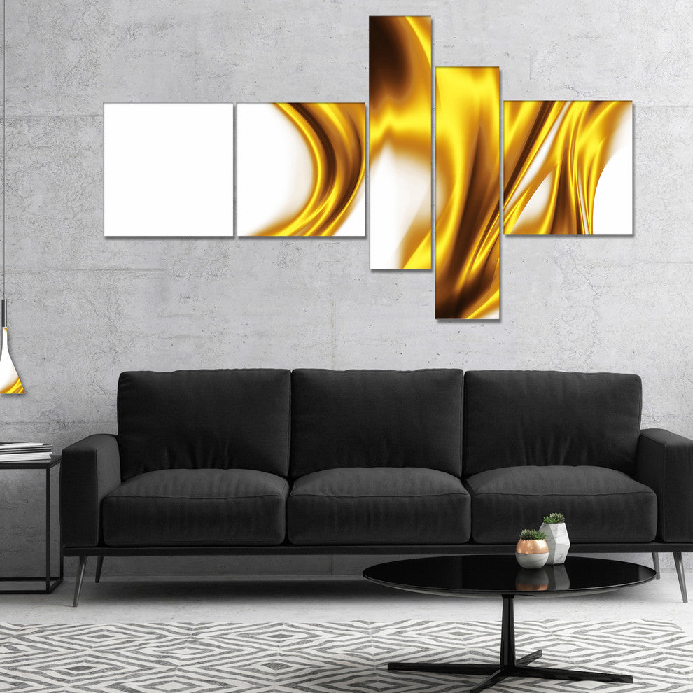 Bright Gold Texture Pattern, Abstract Canvas art print, 60"x32", 5 panels