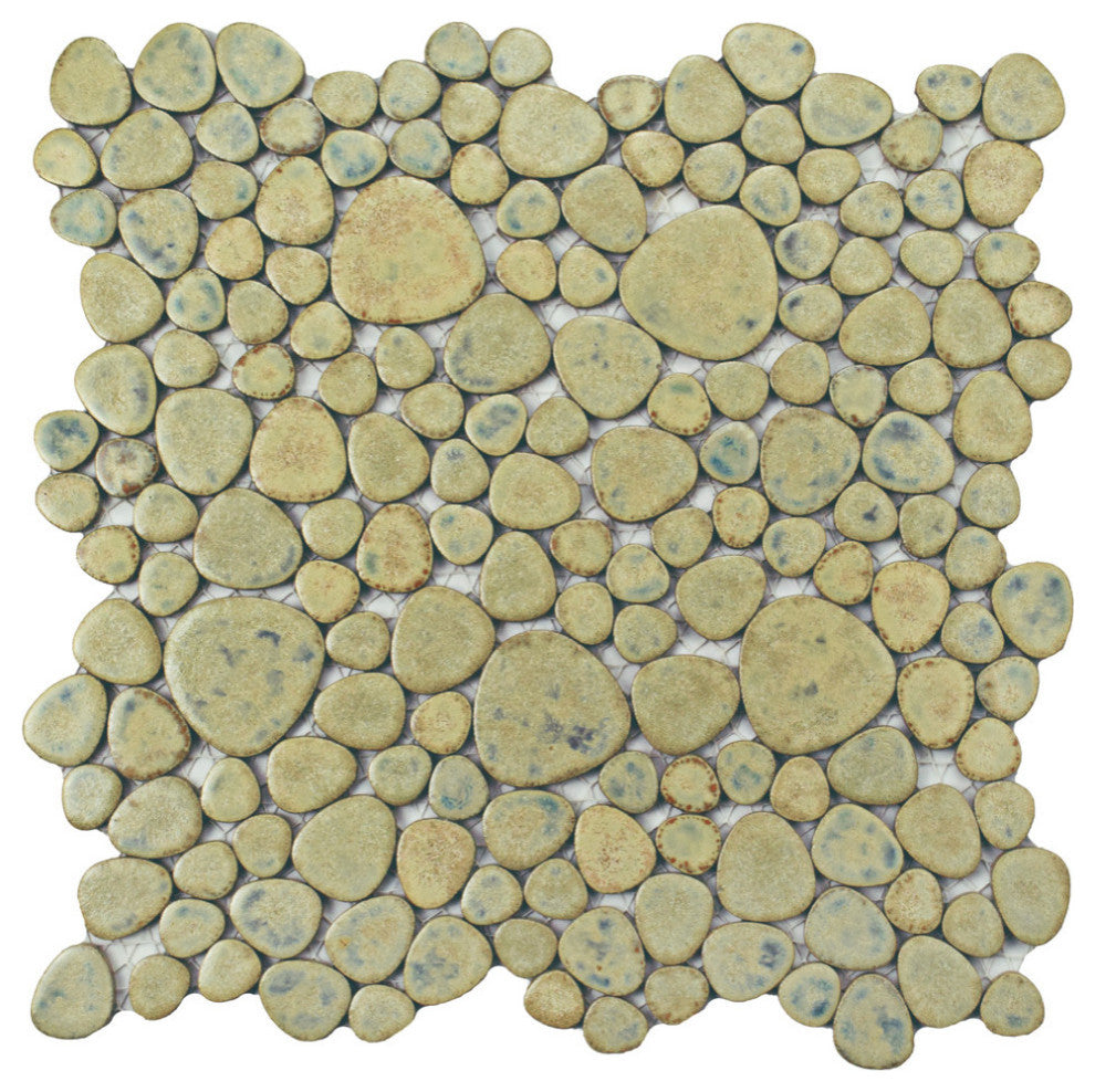 Pebble Green Moss Porcelain Floor and Wall Tile