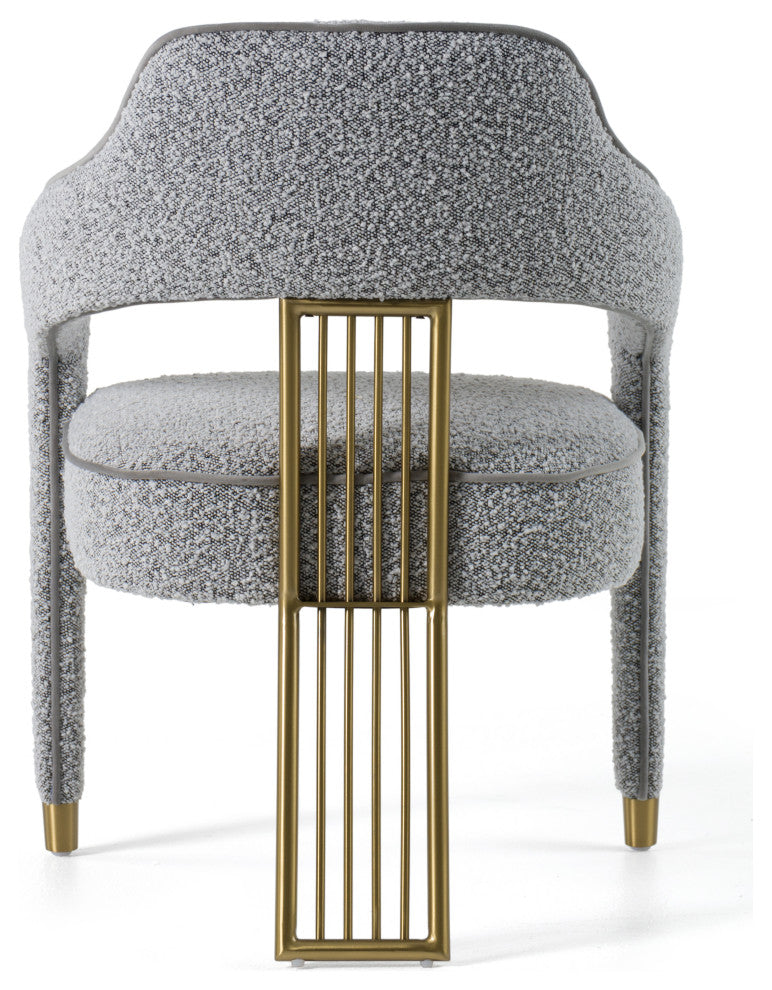 Modrest Kasem Modern Grey Fabric, Gold Dining Chair