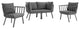 Riverside 4 Piece Outdoor Patio Aluminum Set - Gray Charcoal