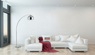 Alrigo 80" LED Arched Floor Lamp With Dimmer, Chrome