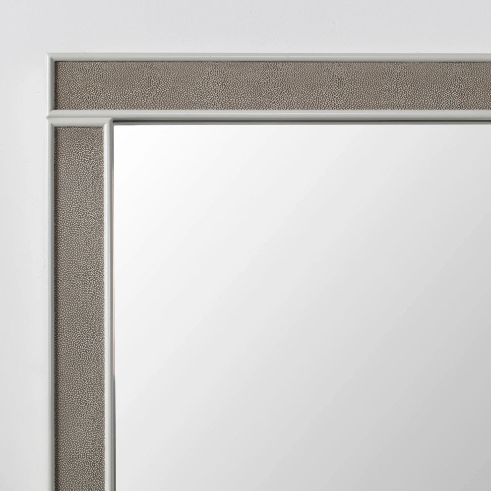 Sonder Living Alice Rectangle Mirror | Emboss Faux Shagreen