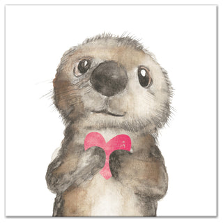 Otter With Heart 16x16 Canvas Wall Art