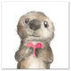 Otter With Heart 16x16 Canvas Wall Art