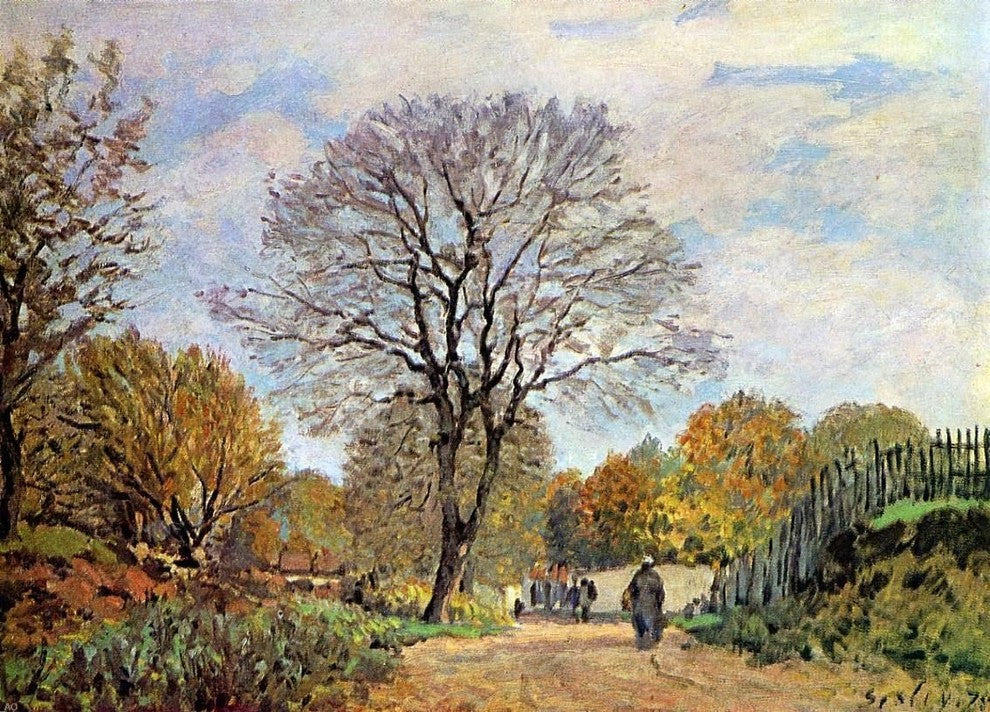 Alfred Sisley A Road in Seine-et-Marne, 18"x27" Wall Decal Print