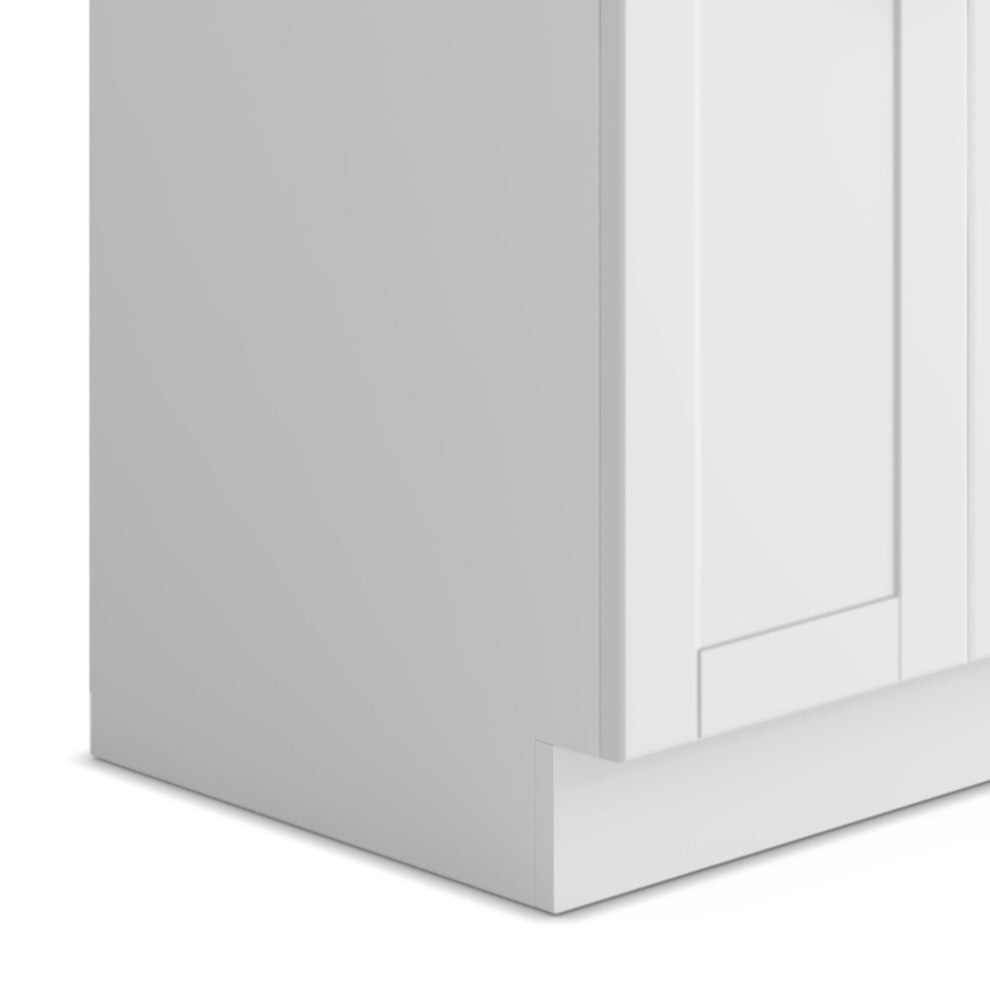 Kyle 24" Laundry Cabinet With Faucet and Stainless Steel Sink, White, 24"