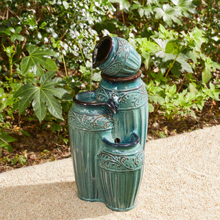 Embossed Pattern Ceramic Pots Fountain