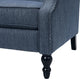 Salome Oversized Tufted Fabric Push Back Recliner, Navy Blue and Dark Brown