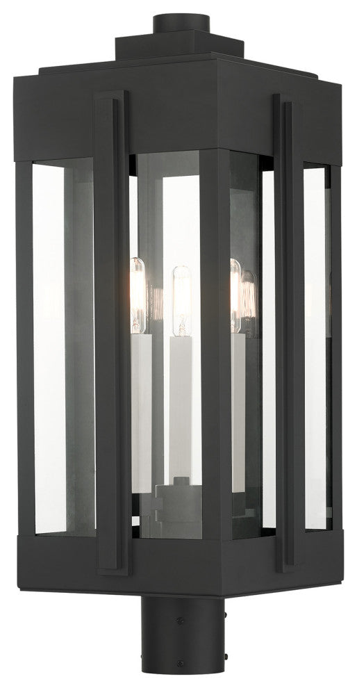 Black Art Deco, Sophisticated Outdoor Post Top Lantern
