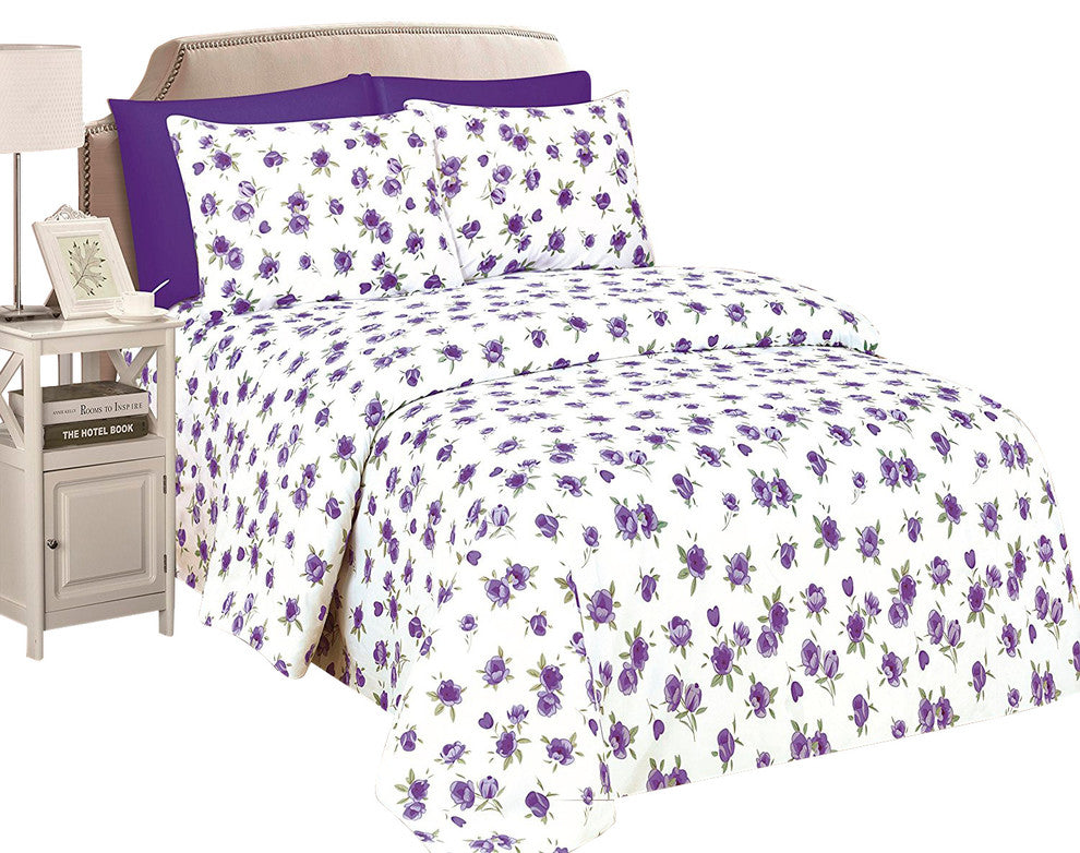 Beverly Hills 1800 Series, Printed Sheet Set, Jasmine, Queen