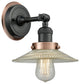 INNOVATIONS LIGHTING 203BK-BPAC-HRAC-G2 Halophane 1 Light Mixed Metals Sconce