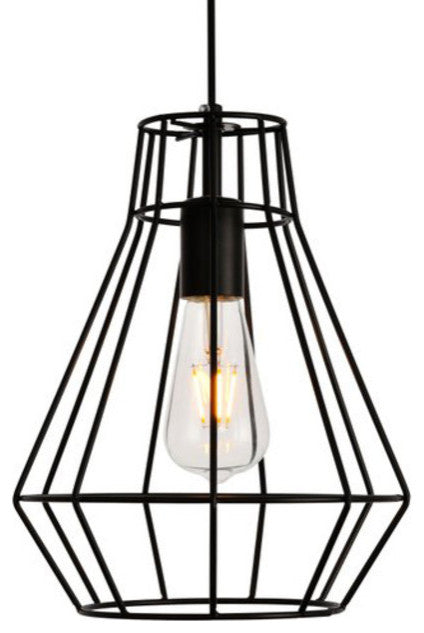 Elegant Lighting LDPD2087 Jago 1 Light 9-1/8"W Mini Pendant - Black