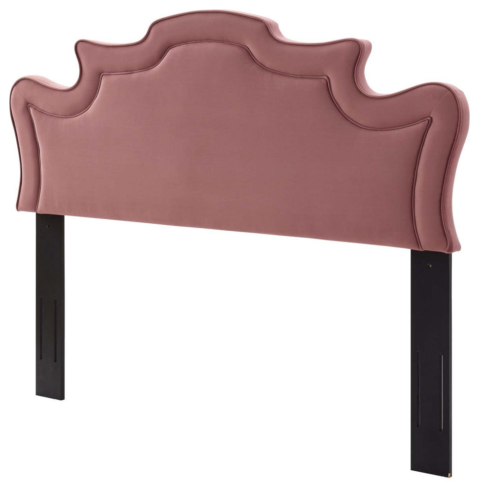 Headboard, Twin Size, Pink, Velvet, French, Mid Century Bedroom Guest Suite
