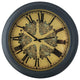 Black and Copper Exposed Gears Round Wall Clock
