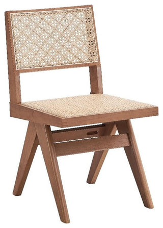 ACME Furniture Velentina 18" Rattan & Wood Side Chair in Natural (Set of 2)