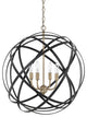 Axis 4 Light Pendant, Aged Brass and Black