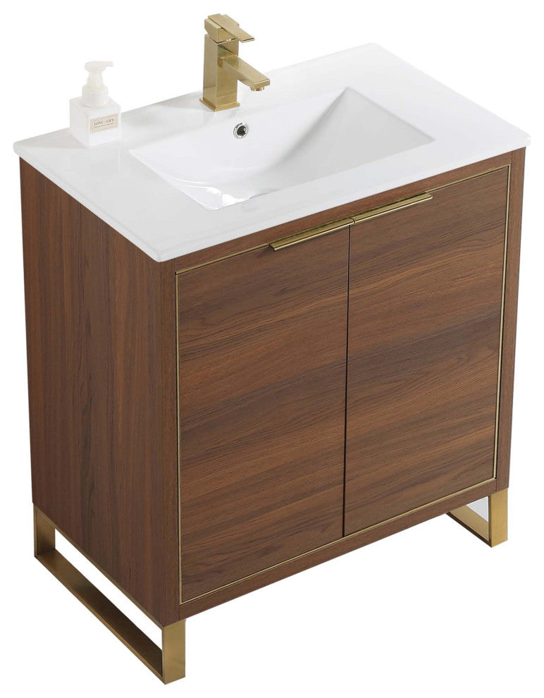Fine Fixtures Opulence Collection Bathroom Vanity with White Ceramic Sink