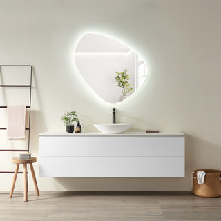 Rasso Novelty Frameless Bathroom Vanity LED Lighted Wall Mirror, 39"