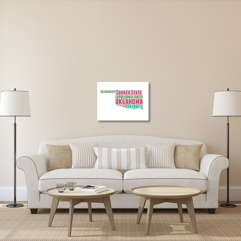 "Oklahoma Word Cloud Map" Fine Art Print