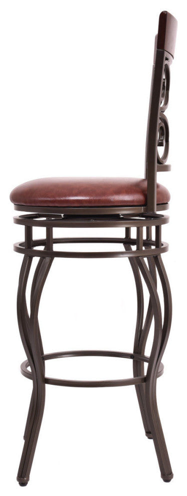 Costway Set of 2 Vintage Bar Stools Swivel Padded Seat Bistro Dining Pub Chair