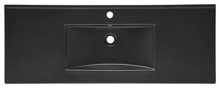 48" Ceramic Vanity Sink Top, Matte Black