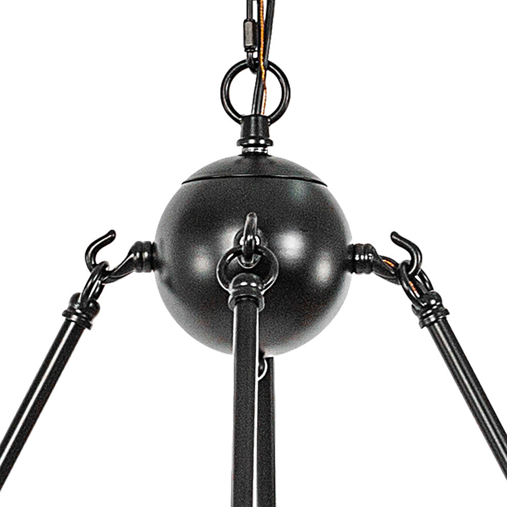12 Light Wagon Wheel Candle Style Chandelier, Classic Black