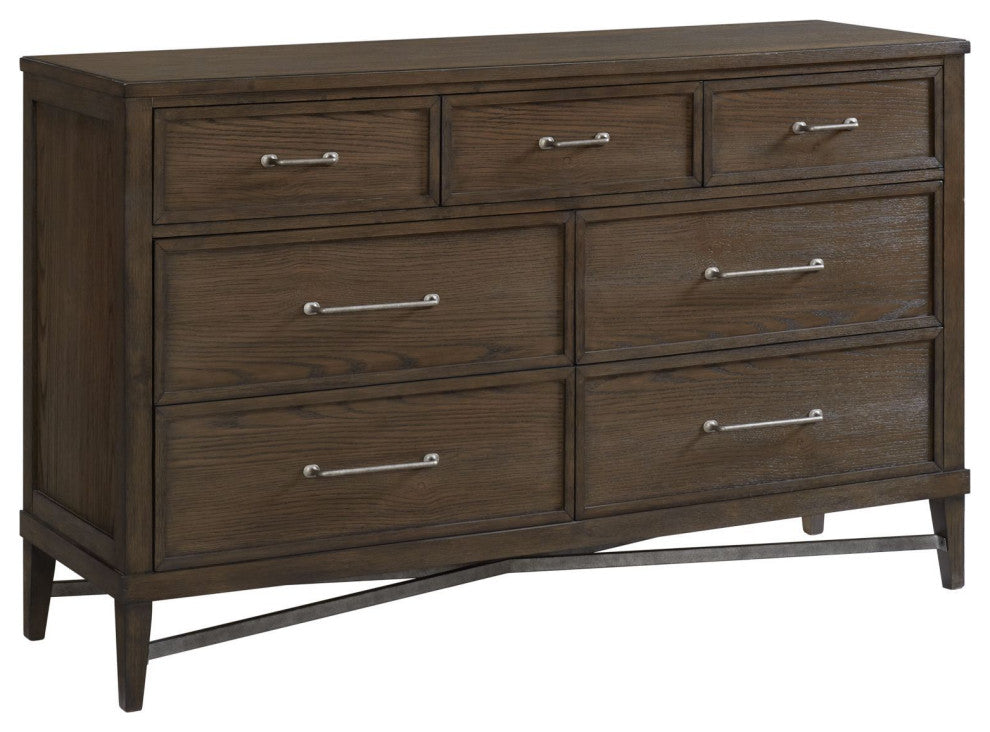 Preston 7-Drawer Dresser, Weathered Vintage Oak