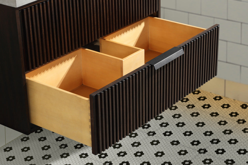 Ari Kitchen and Bath San Diego Bath Vanity, Walnut, 36", Single Sink, Floating