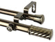 Grip Double Curtain Rod, Antique Brass, 48-84"