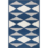 Nuloom Mickey Geometric Indoor/Outdoor Contemporary Area Rug, Navy 4'x6'