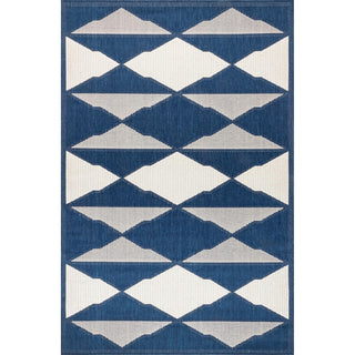 Nuloom Mickey Geometric Indoor/Outdoor Contemporary Area Rug, Navy 4'x6'