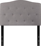 Cambridge Tufted Upholstered Twin Size Headboard in Light Gray Fabric