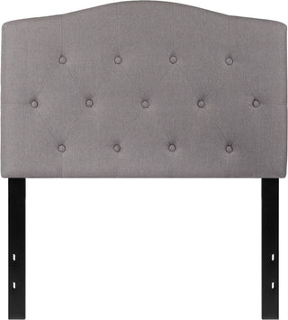Cambridge Tufted Upholstered Twin Size Headboard in Light Gray Fabric