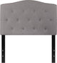 Cambridge Tufted Upholstered Twin Size Headboard in Light Gray Fabric