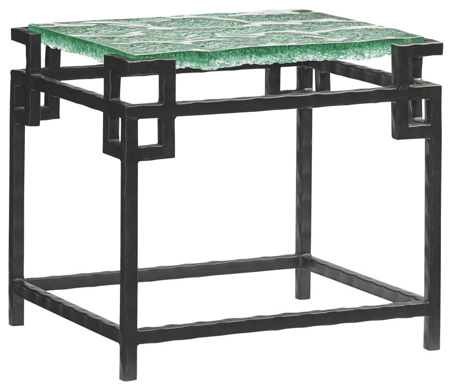 Hermes Reef Glass Top End Table