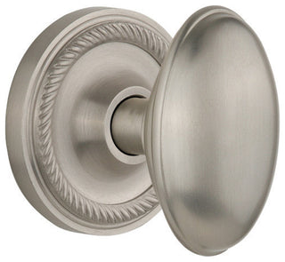 Double Rope Rosette With Homestead Knob, Satin Nickel