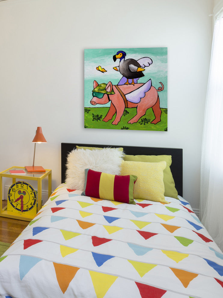 Marmont Hill, "Uh Oh No Go Dodo" by Janet Nelson Print on Wrapped Canvas, 48x48