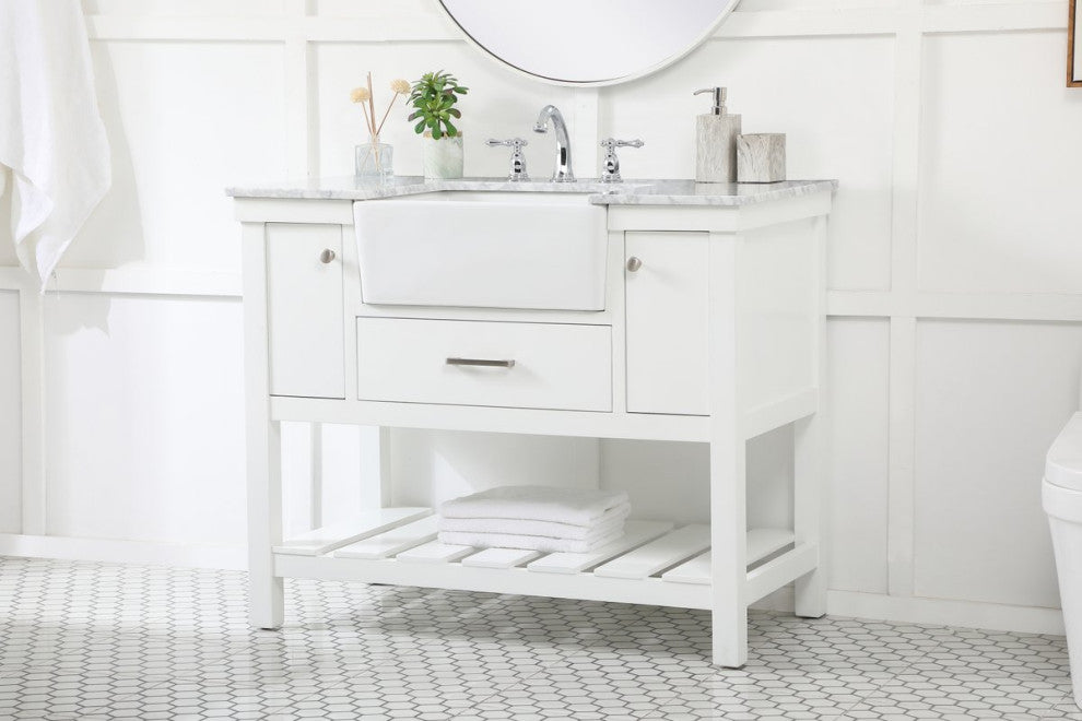 Home Living 22" Farmhouse White-Light Bathroom Vanity