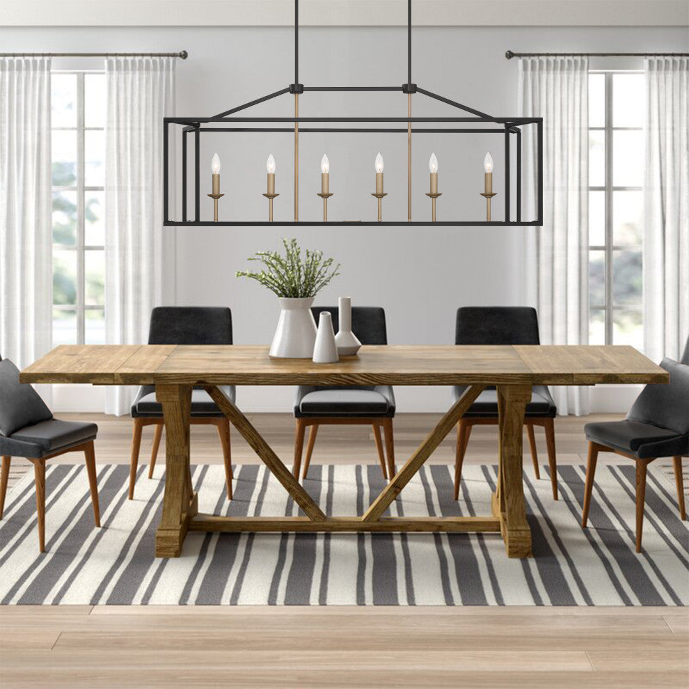 6 Light Kitchen Island Linear Pendant
