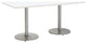 KFI Mode 42" x 96" Conference Table with White Round Silver Base Bistro Height