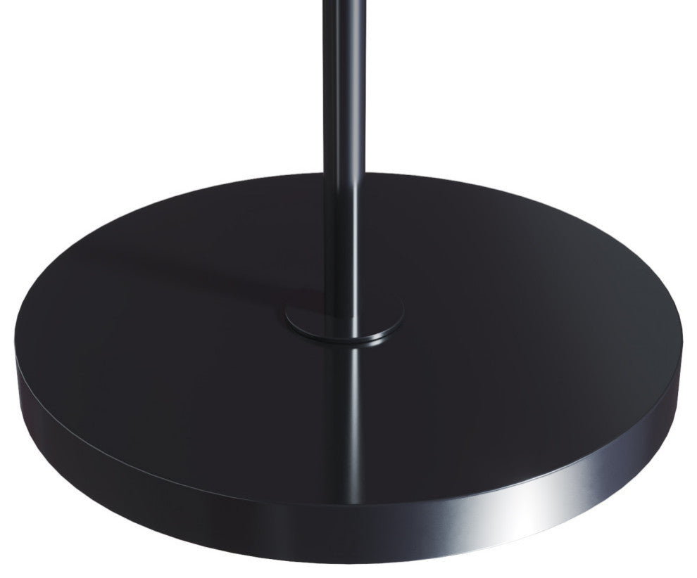 61.5" Oil Bronze Floor Lamp, Slim-line Arched Design, Clear Seeded Glass Shade