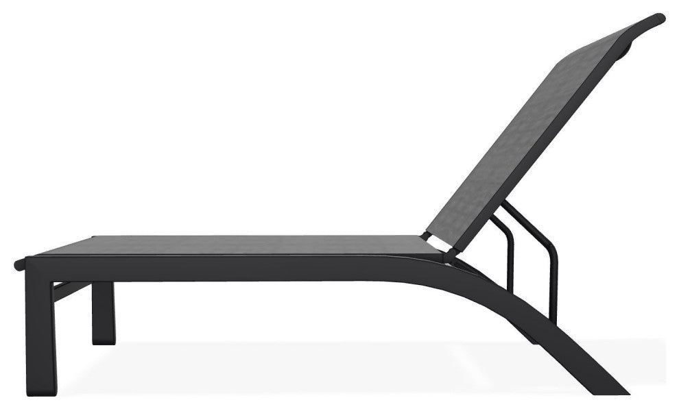 Kendall Sling Stackable Outdoor Chaise Lounge, Collect Charcoal/Black