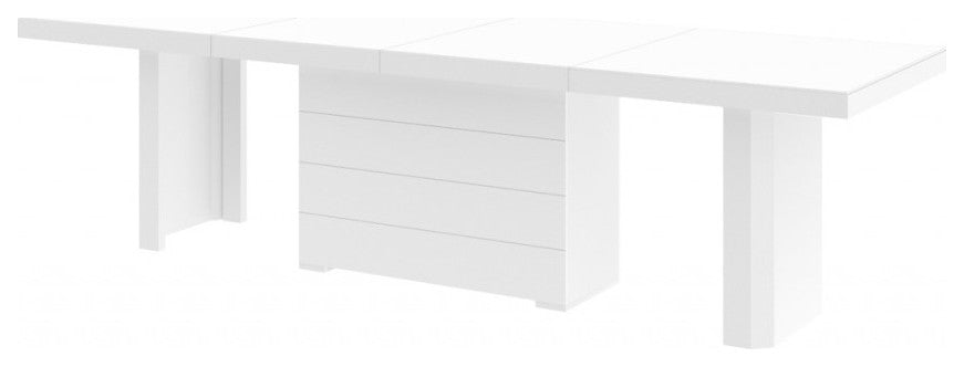 ROLOS Dining Table with extension, White/White