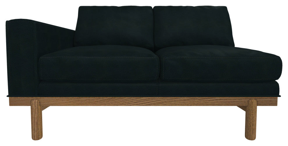 Cantor Left Arm Leather Sofa, Finish: Fawn, Leather: Midnight