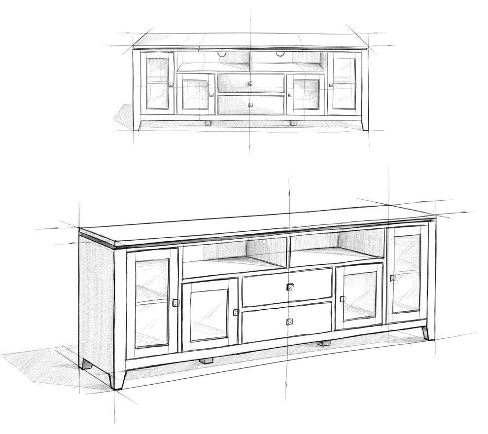 Cosmopolitan SOLID WOOD 72 inch Wide TV Media Stand For TVs up to 80 inches, Mahogany Brown