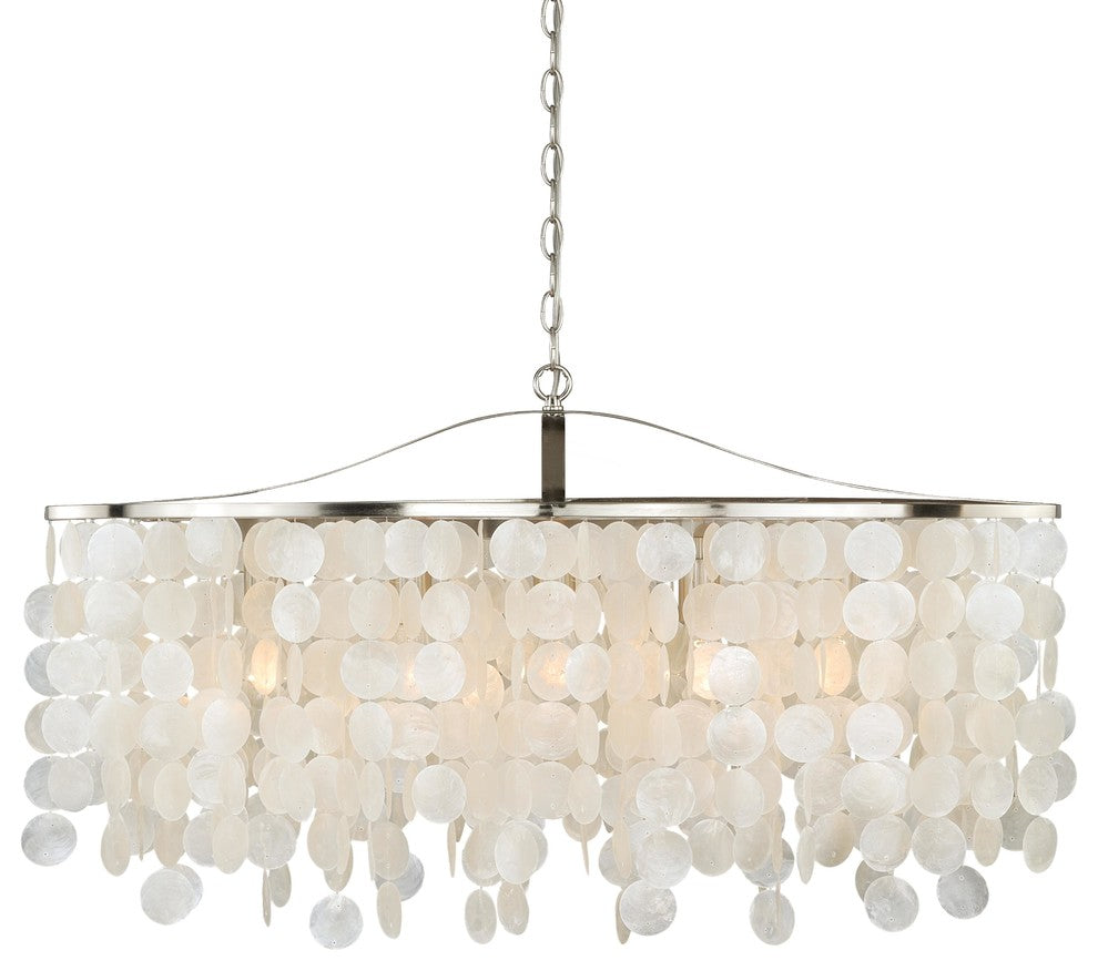 Elsa Capiz Shell 36" Pendant Satin Nickel