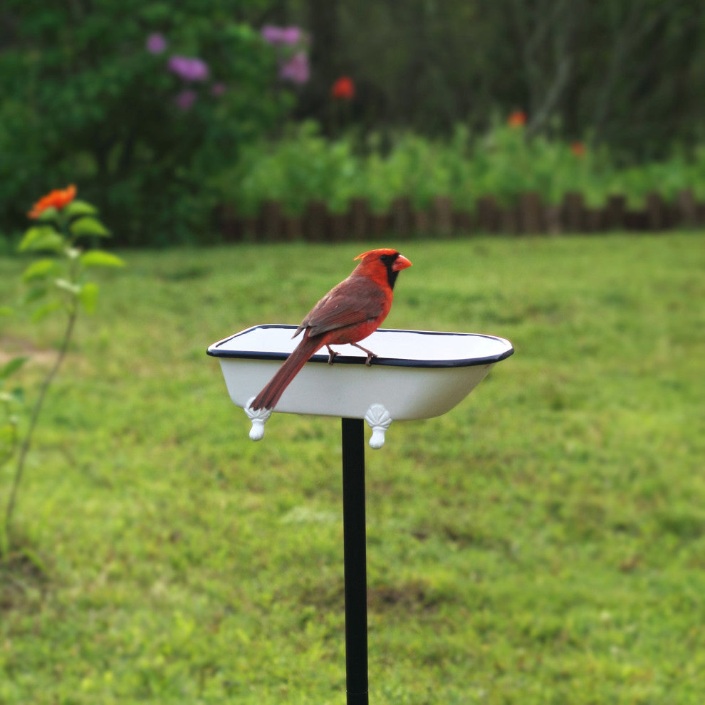 Splish-Splash Bird Bath Brass With White Finish by Good Directions