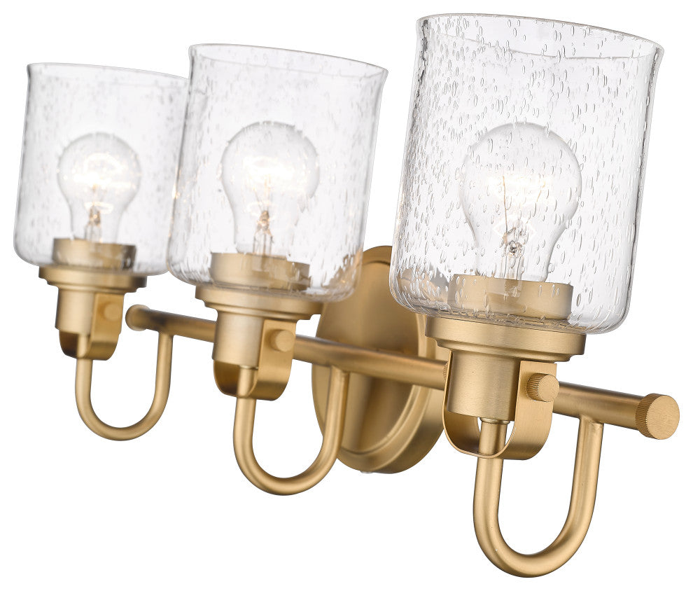 Zlite 340-3V-HG 3-Light Vanity, Clear Seeded